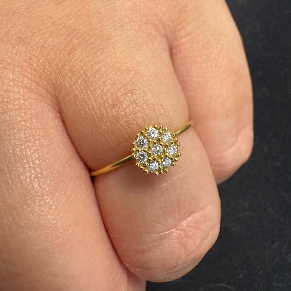 Gold Vermeil CZ Dainty Cluster Stacking Ring